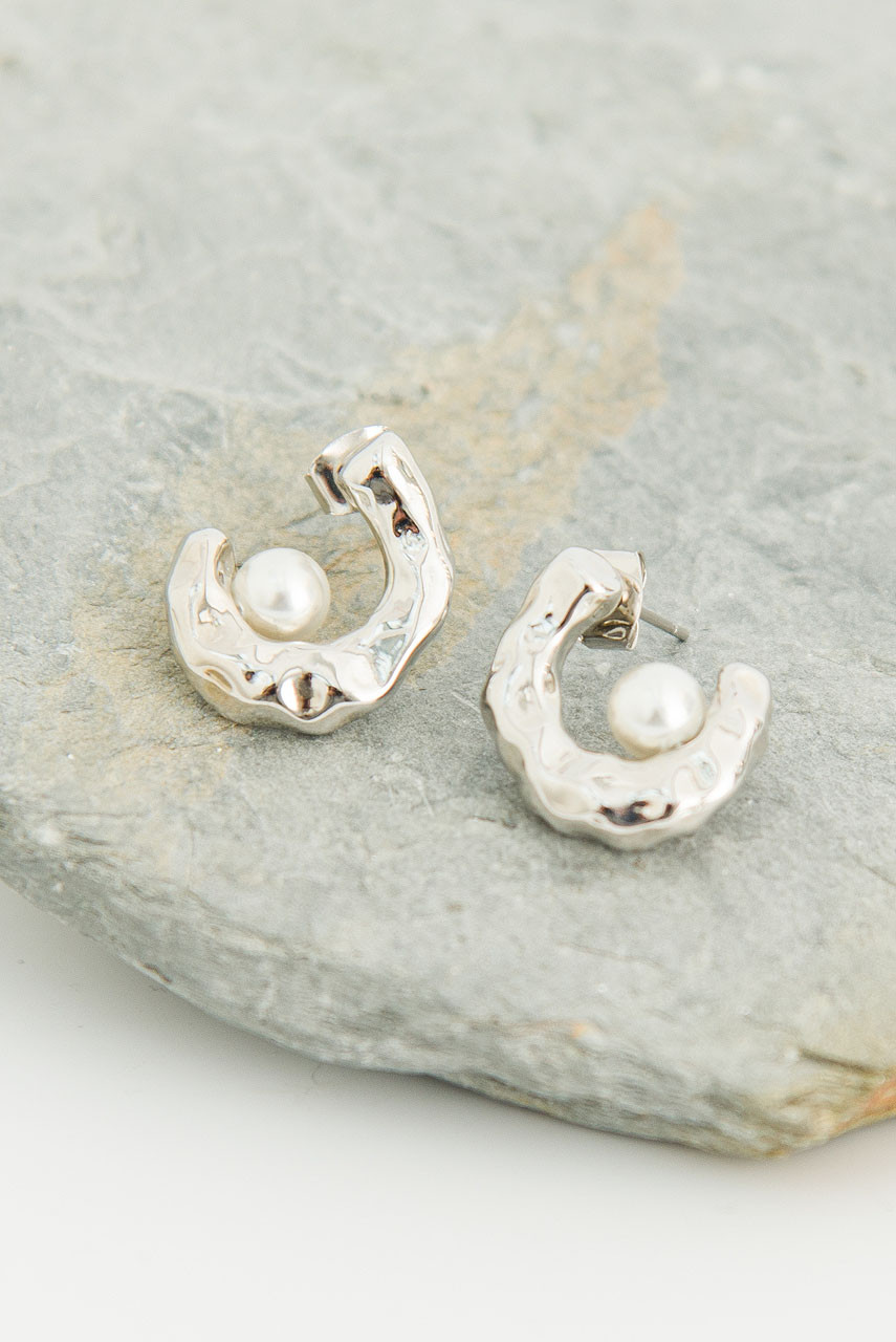 Elise Pearl Earrings, Silver