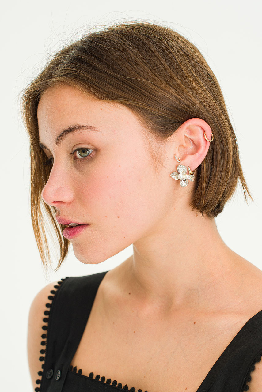 Nabi Pearl Studs, Silver