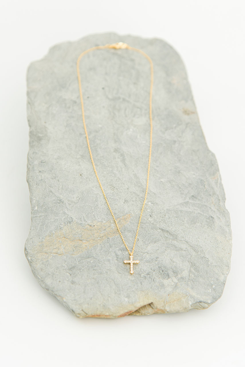 Cross Pendant Necklace, Gold