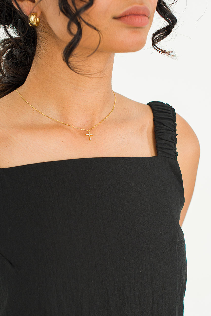 Cross Pendant Necklace, Gold