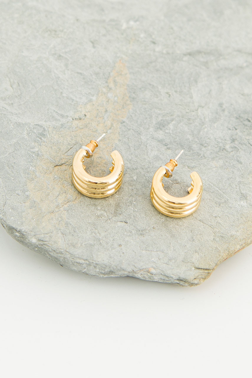 Simple Line Hoop Earrings, Gold
