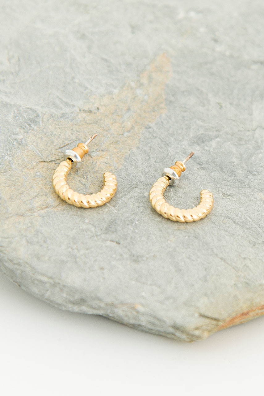 Soma Mini Hoop Earrings, Gold