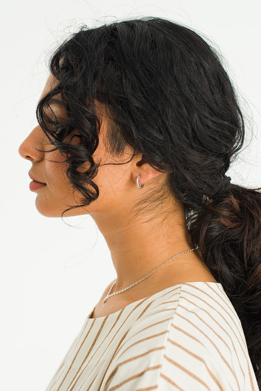 Soma Mini Hoop Earrings, Silver