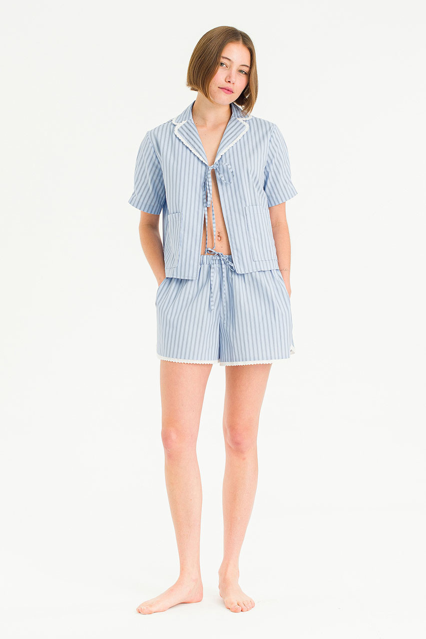 Ribbon Sailor Pj Set, Blue