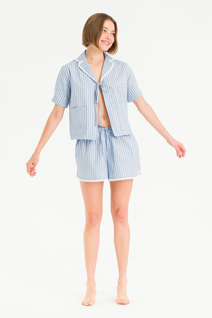 Ribbon Sailor Pj Set, Blue