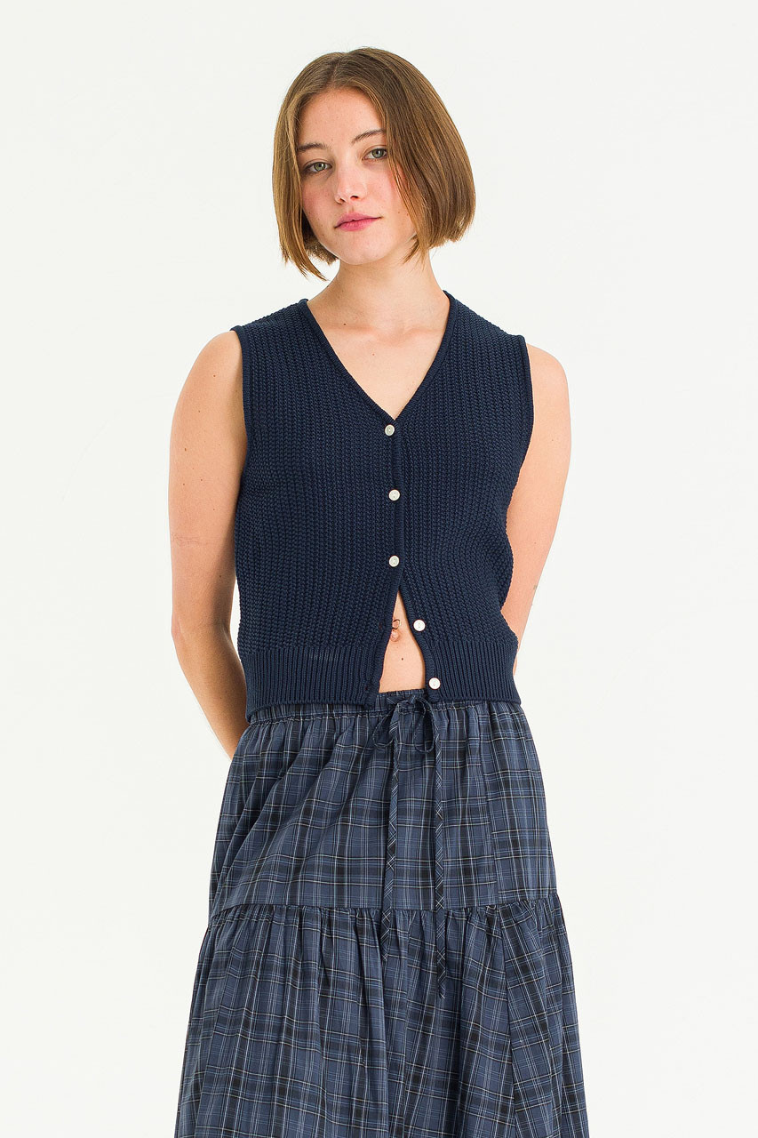Riviere Knit Vest, Navy