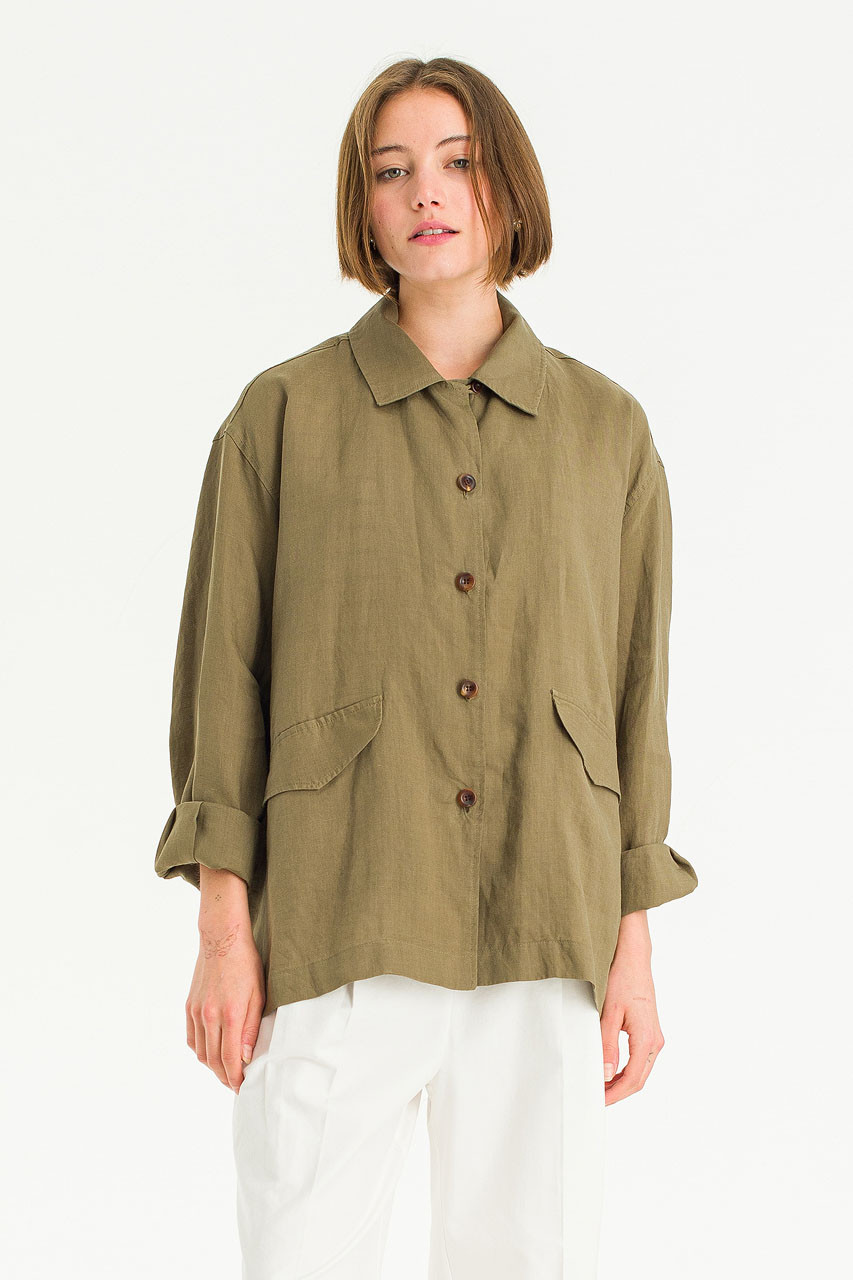 Campo Linen Jacket, Khaki
