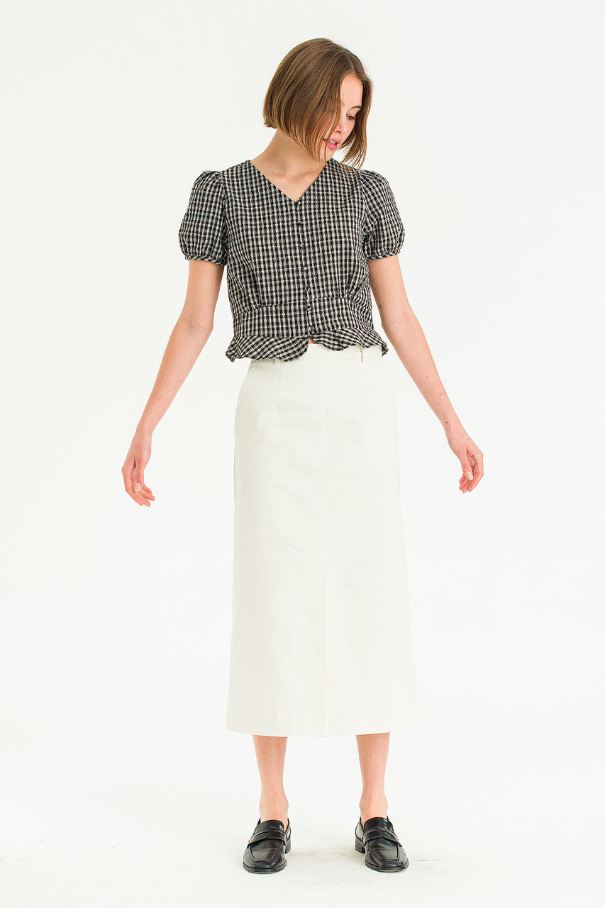 Melting Mid Length Skirt, Ivory