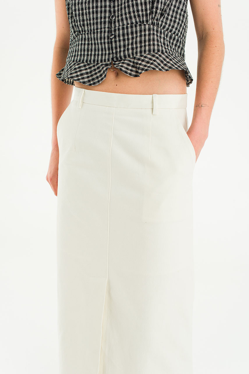 Melting Mid Length Skirt, Ivory