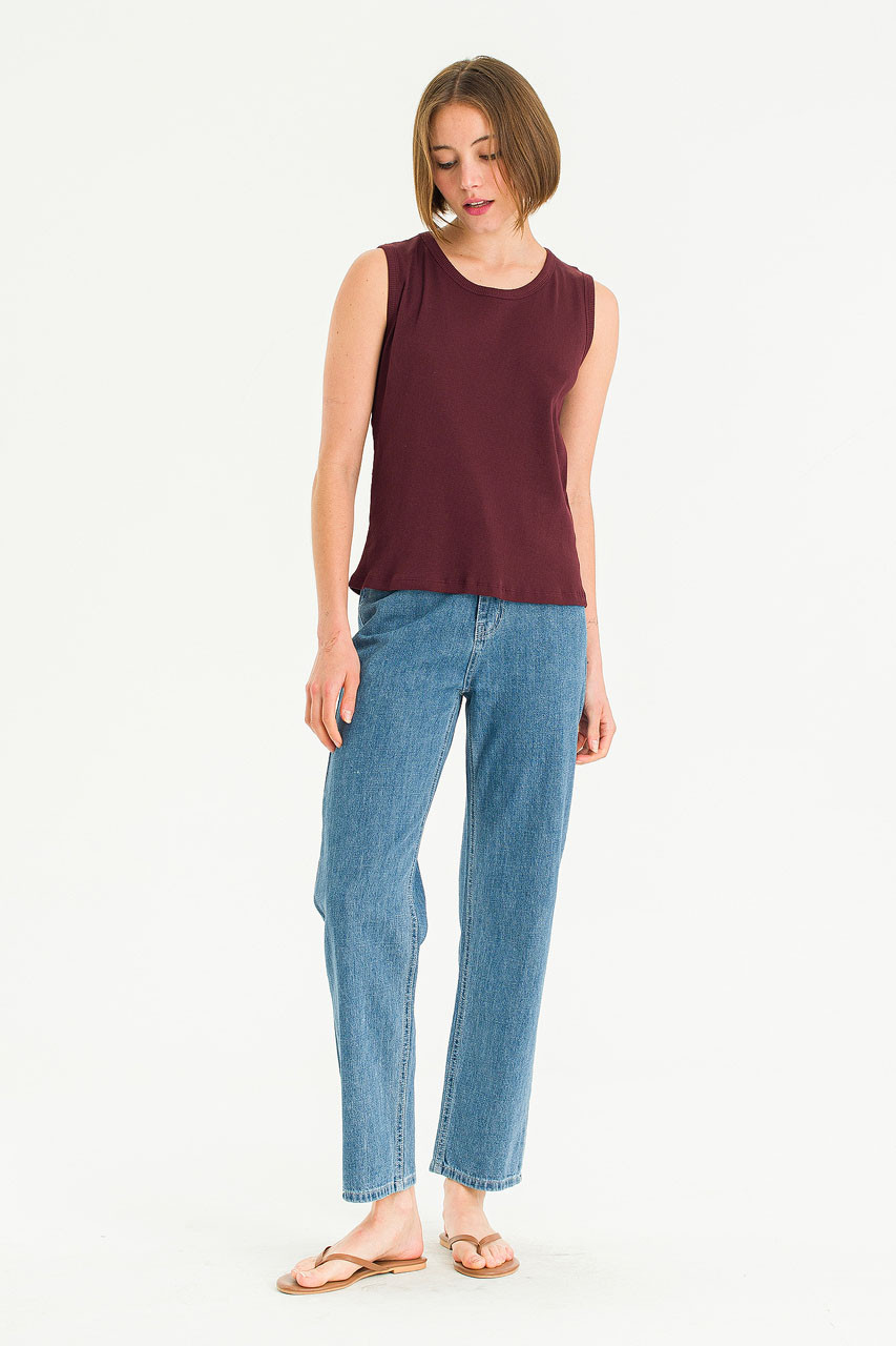 Corded Muse Tank, Burgundy