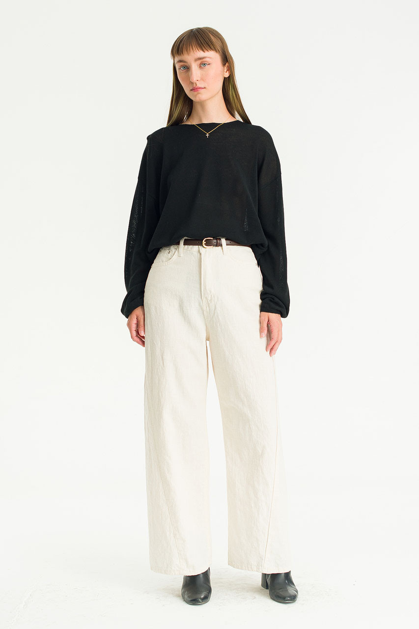 Cloudy Curve Linen Pants, Oat