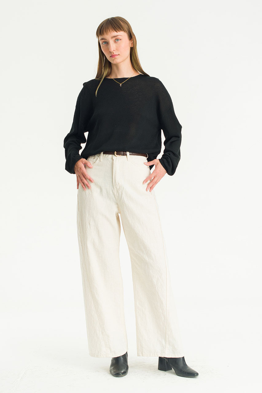 Cloudy Curve Linen Pants, Oat