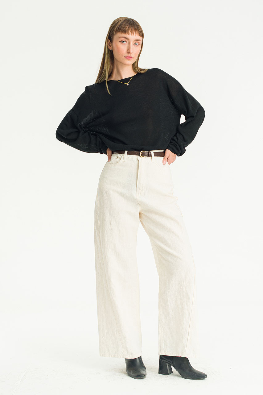 Cloudy Curve Linen Pants, Oat