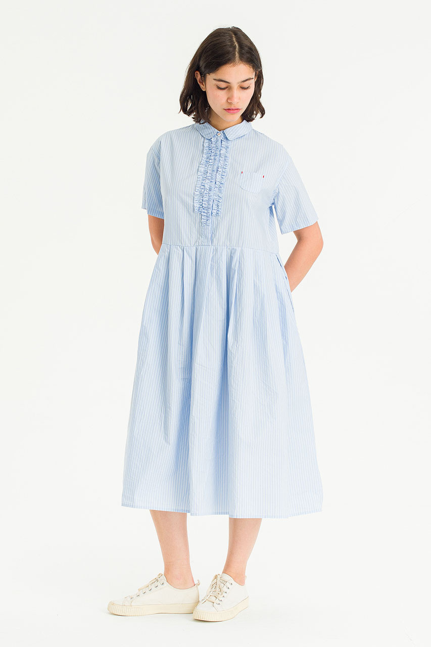 Eve Cotton Stripe Dress, Blue