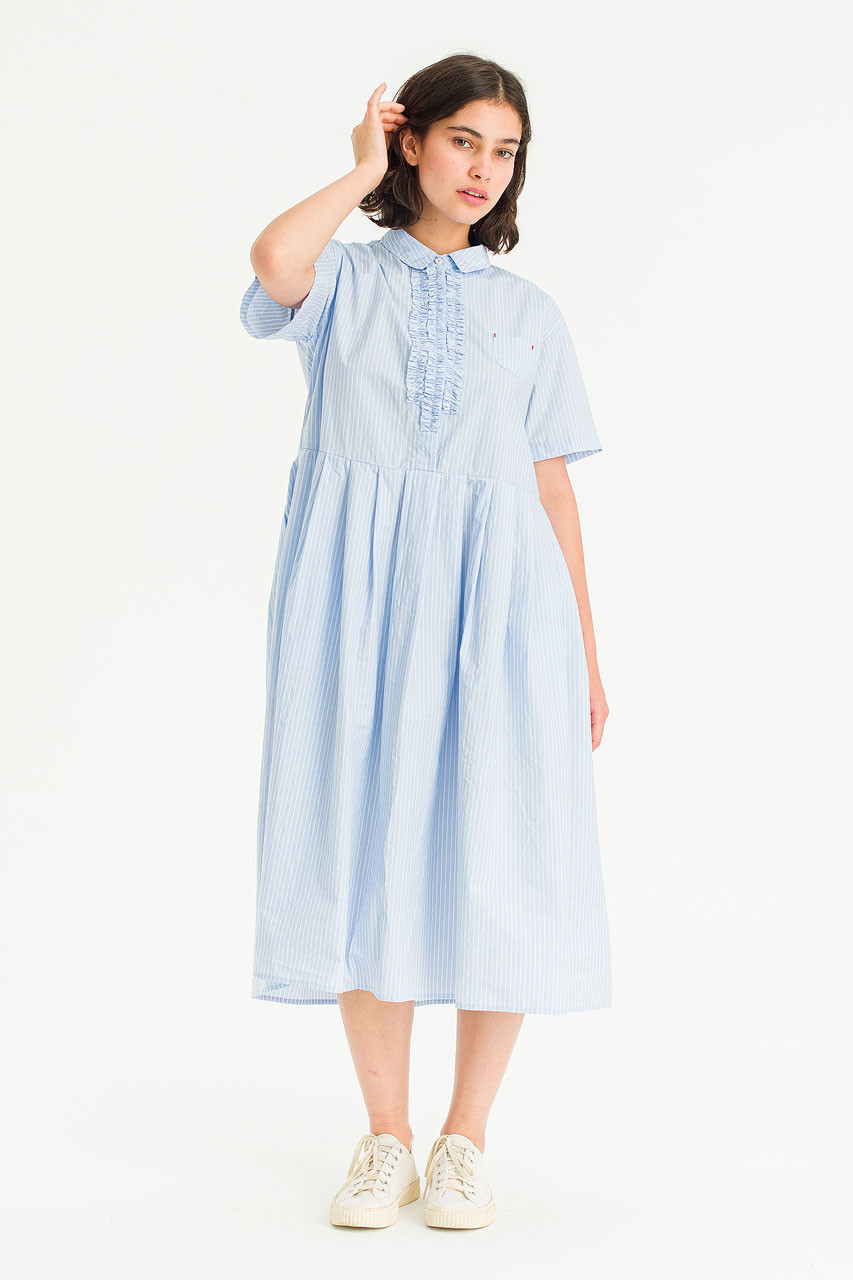 Eve Cotton Stripe Dress, Blue