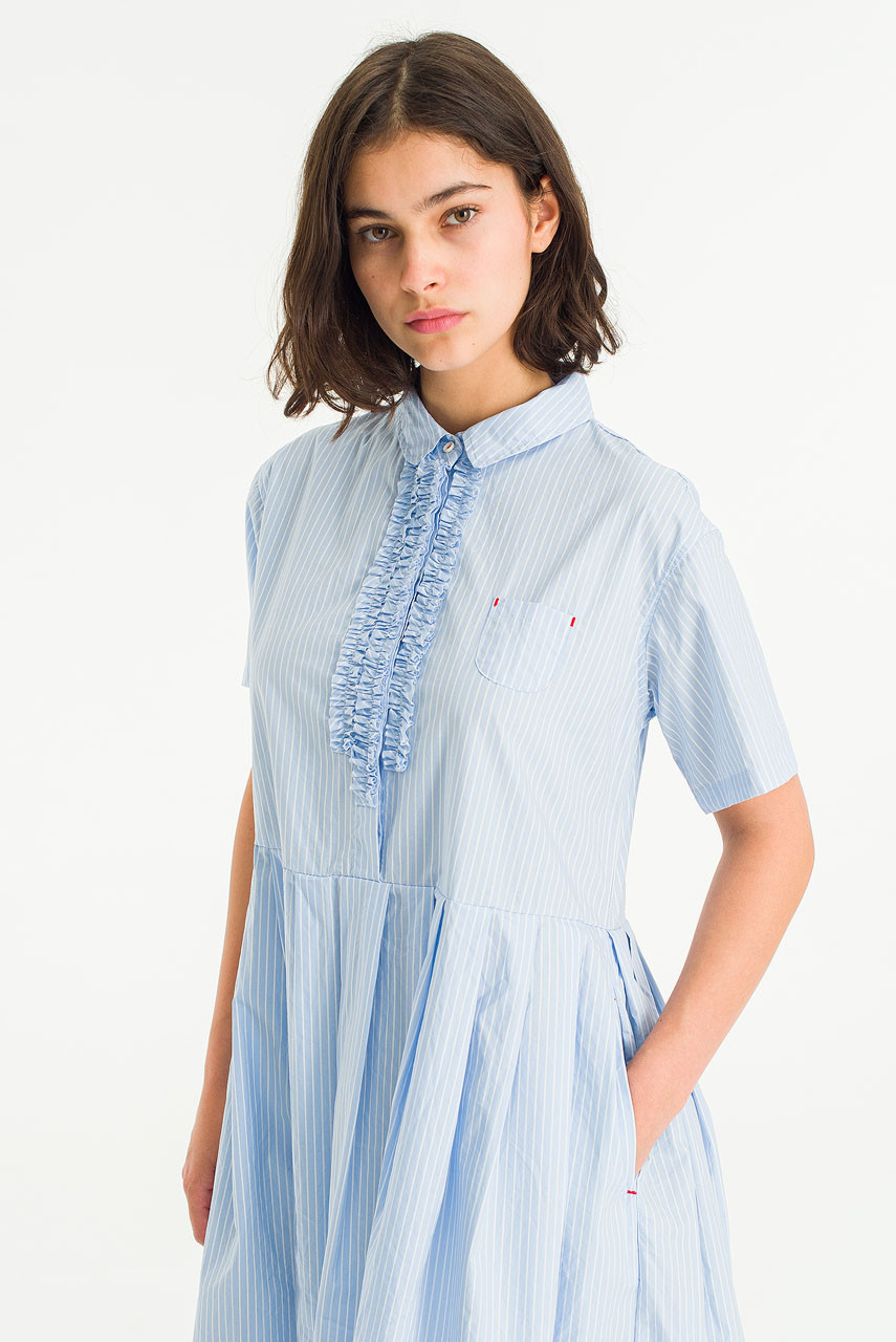 Eve Cotton Stripe Dress, Blue