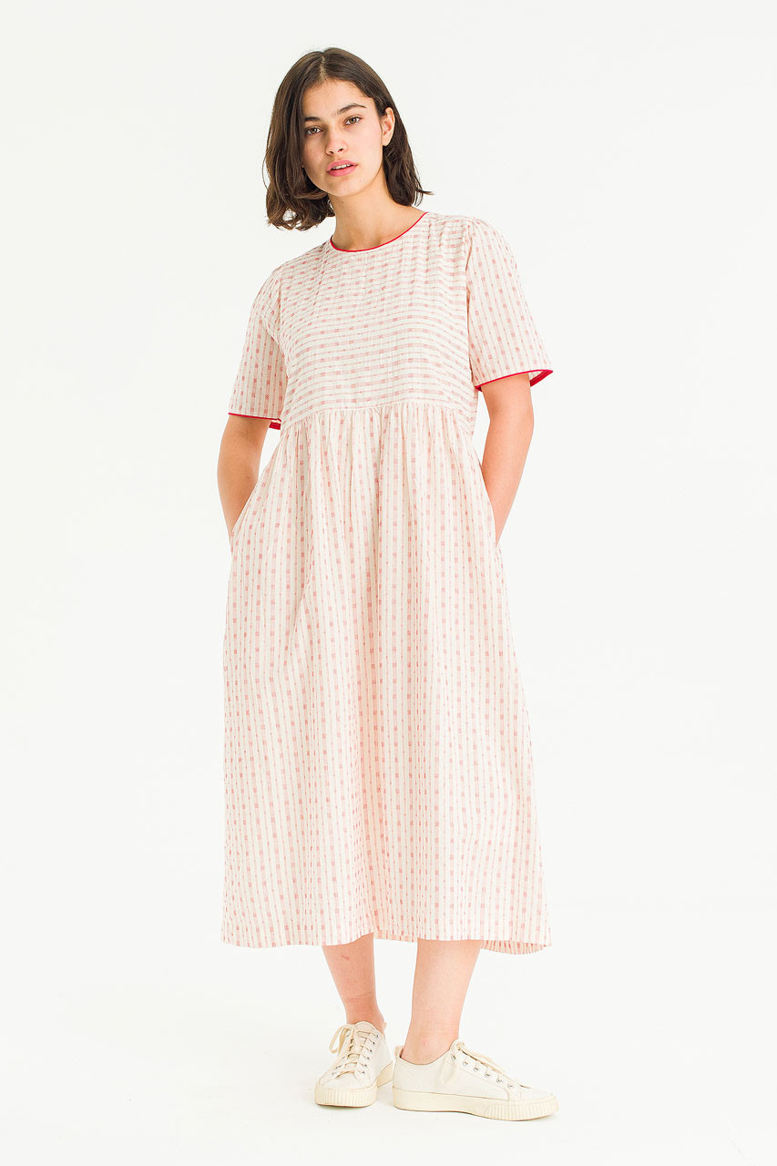 Jardin Trim Dress, Red