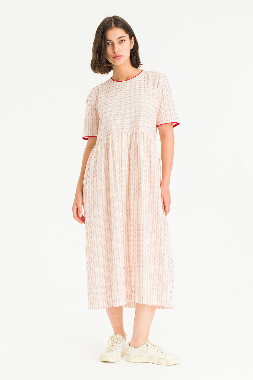 Jardin Trim Dress, Red