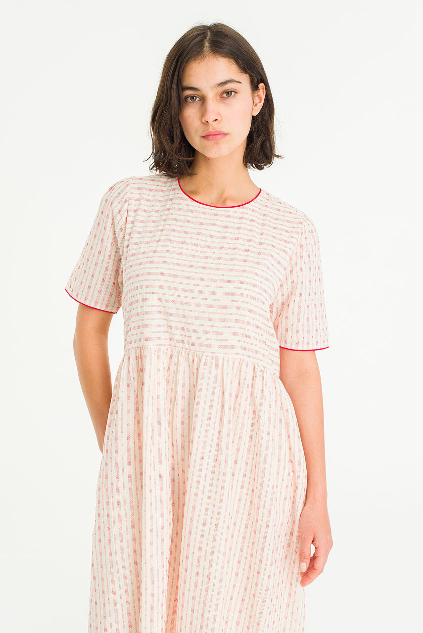 Jardin Trim Dress, Red