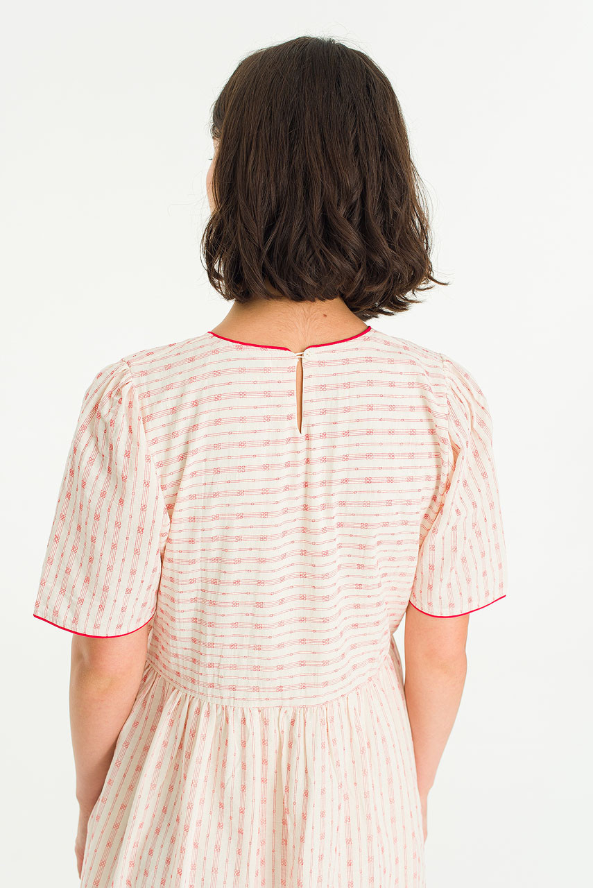 Jardin Trim Dress, Red
