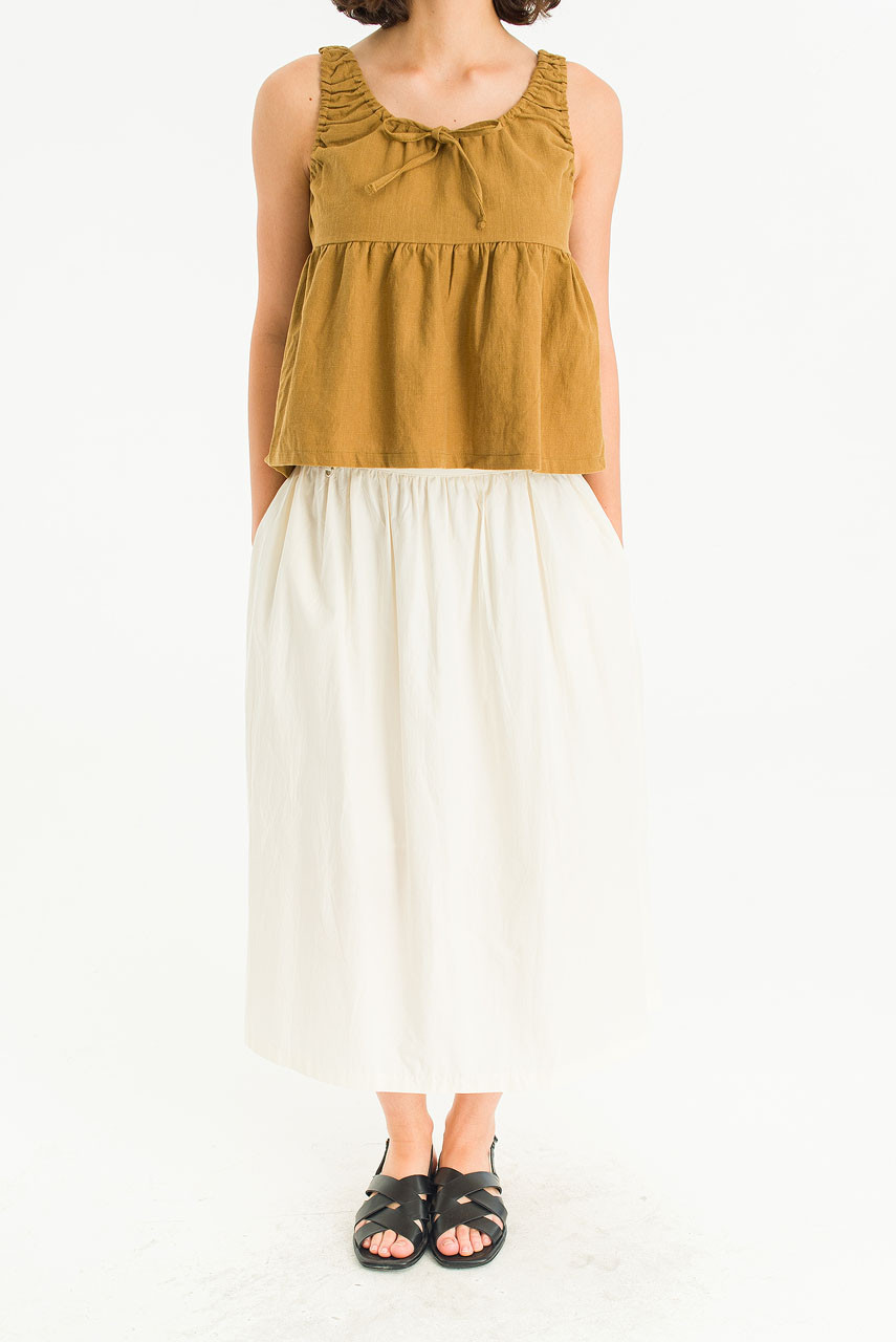 Lucie Simple Mid Skirt, Cream