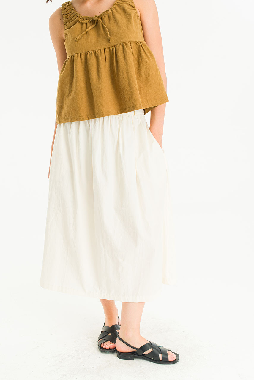 Lucie Simple Mid Skirt, Cream