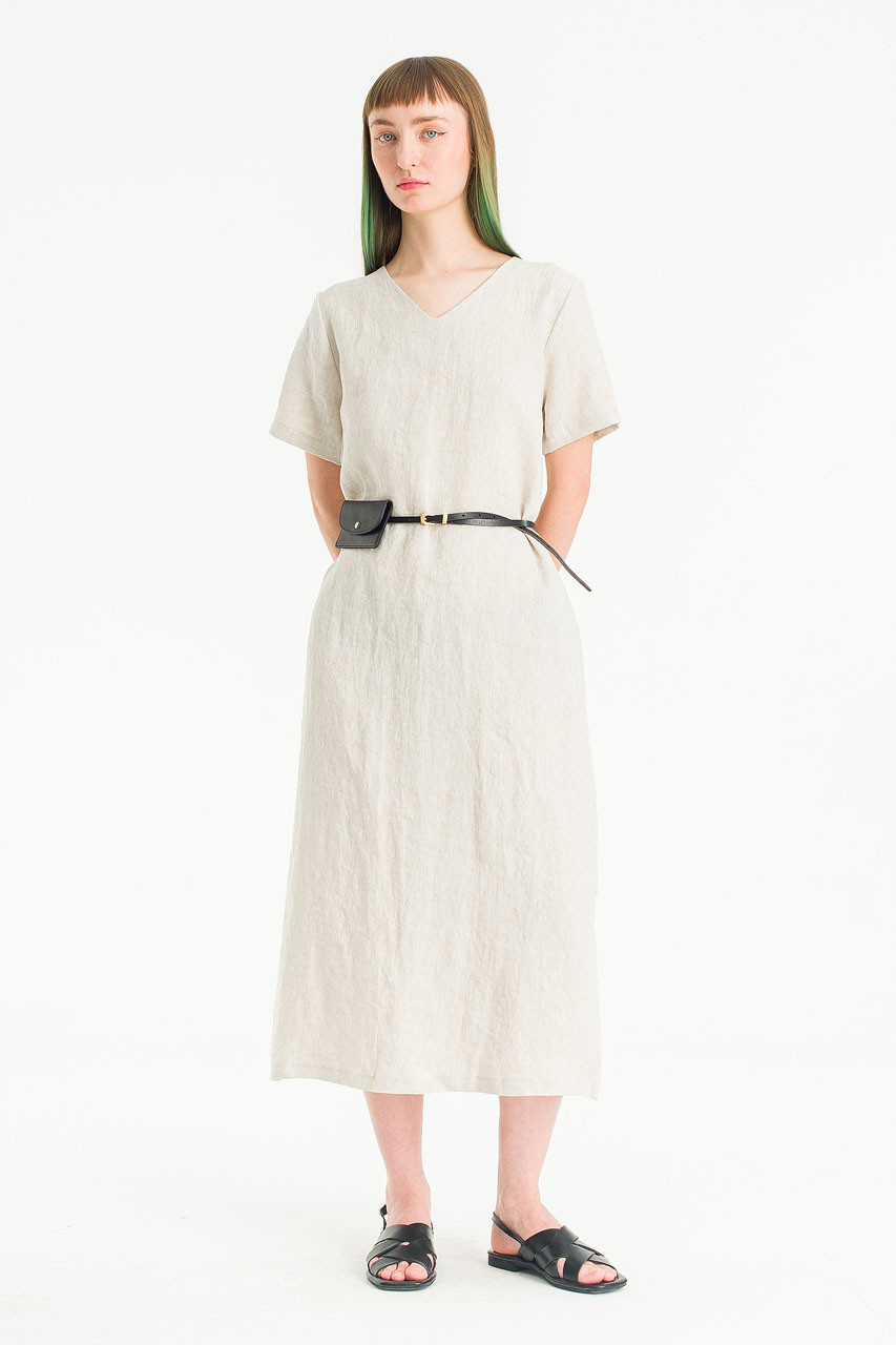 Mille Natural Linen Dress, Oat