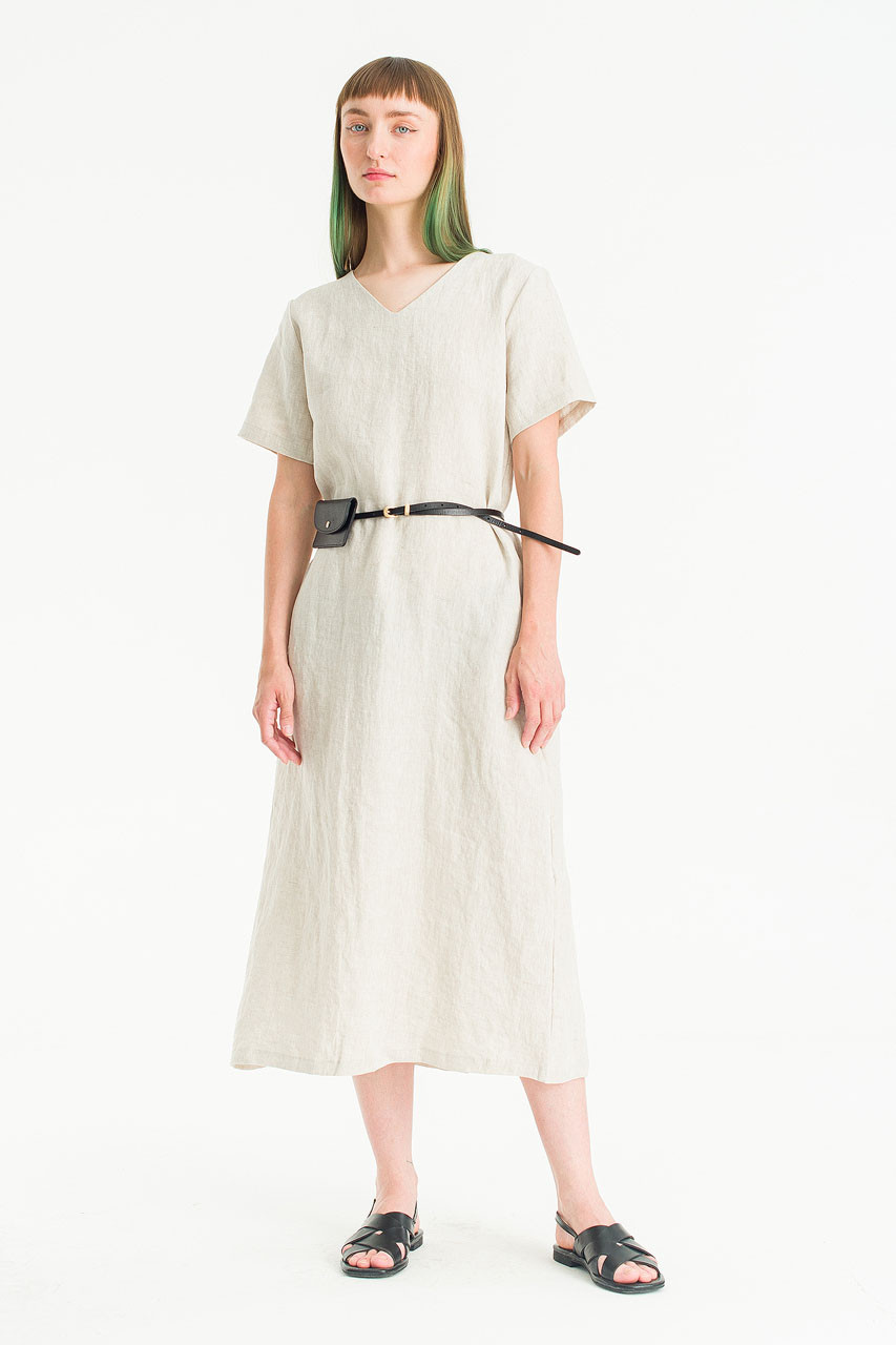 Mille Natural Linen Dress, Oat