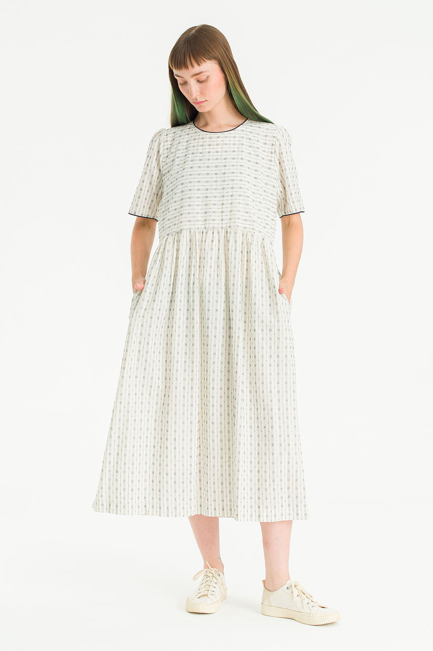 Jardin Trim Dress, Navy