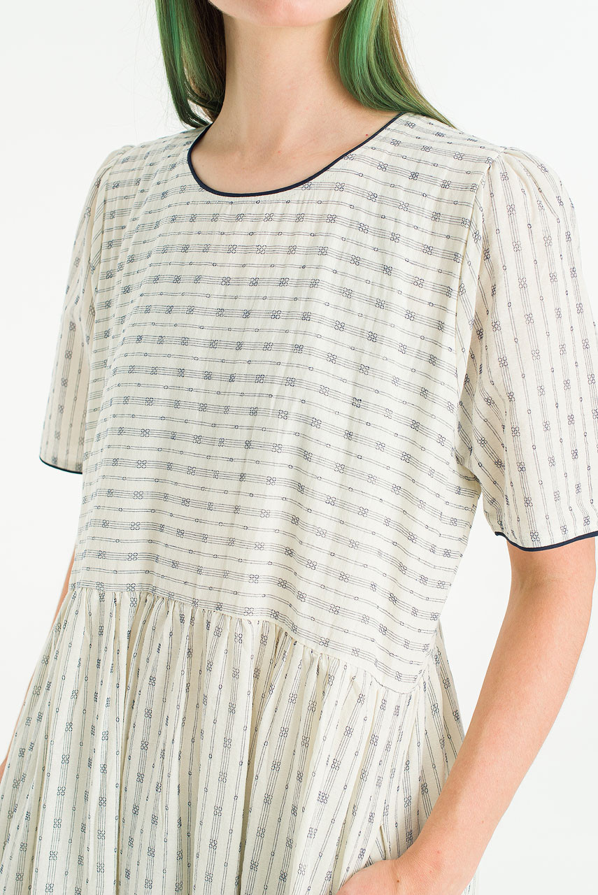 Jardin Trim Dress, Navy