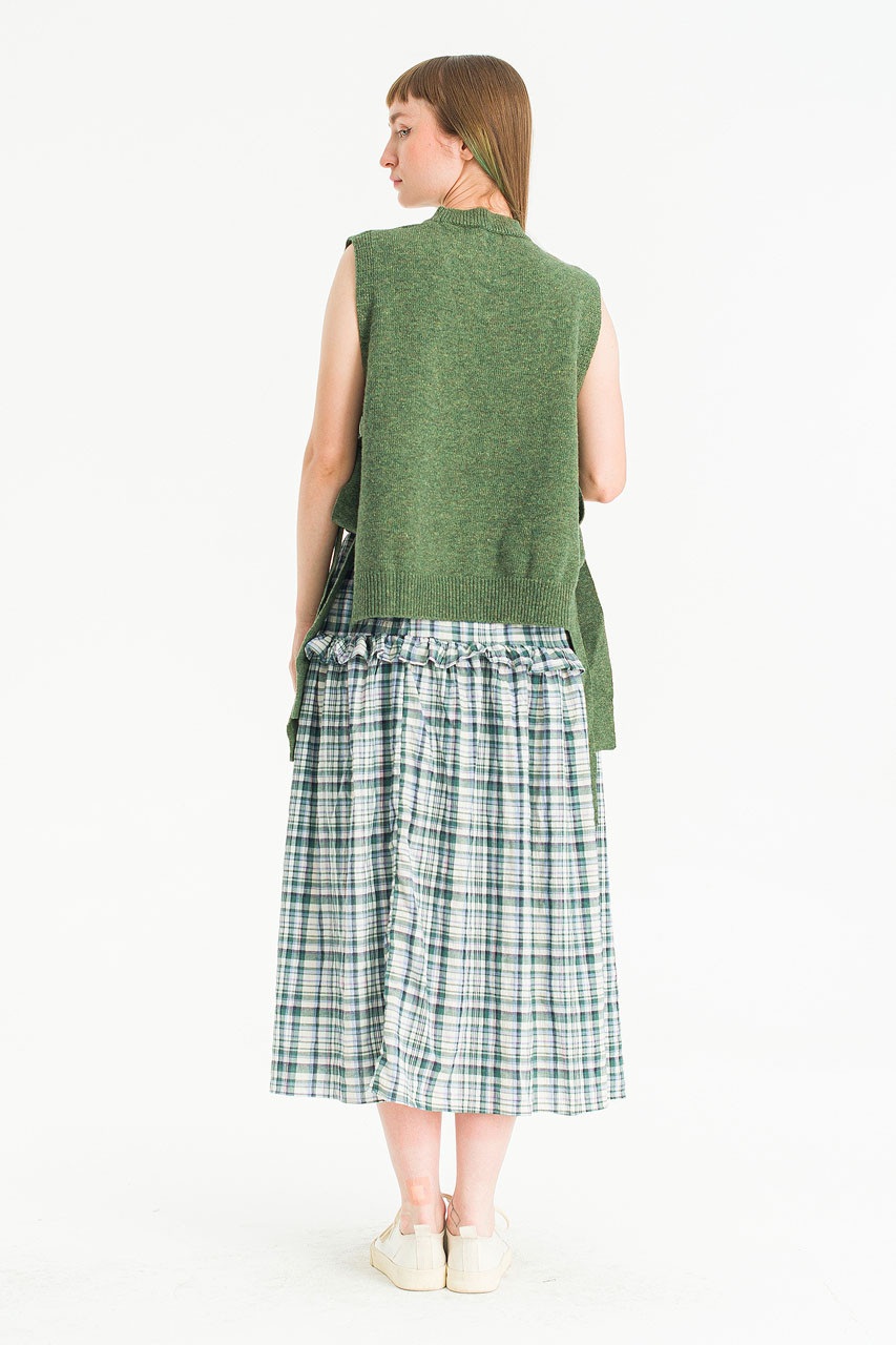 Marinettetired Check Skirt, Blue/Green