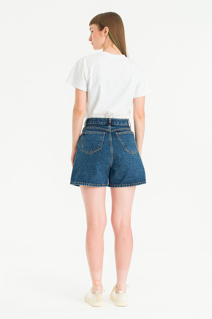 Outline Denim Shorts, Mid Blue