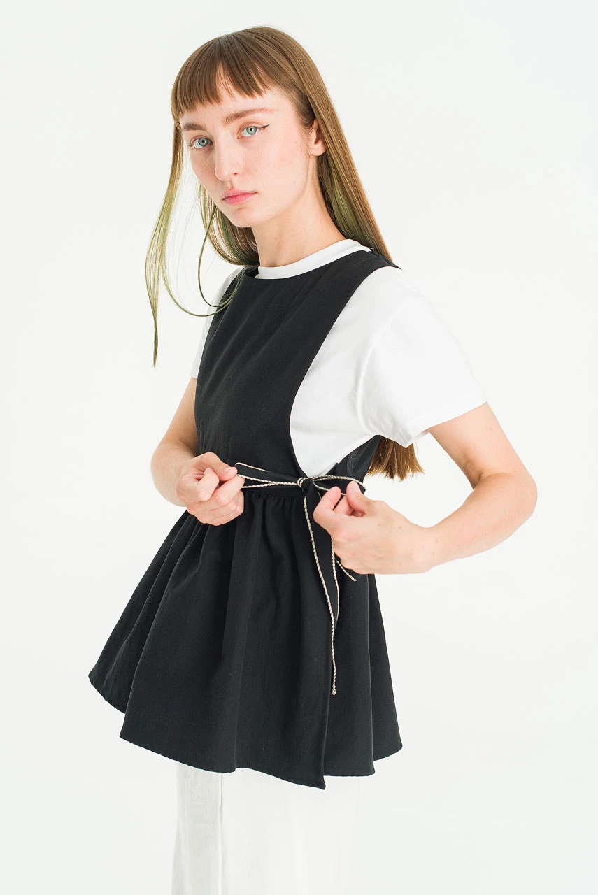 Faye Ribboned Vest, Black