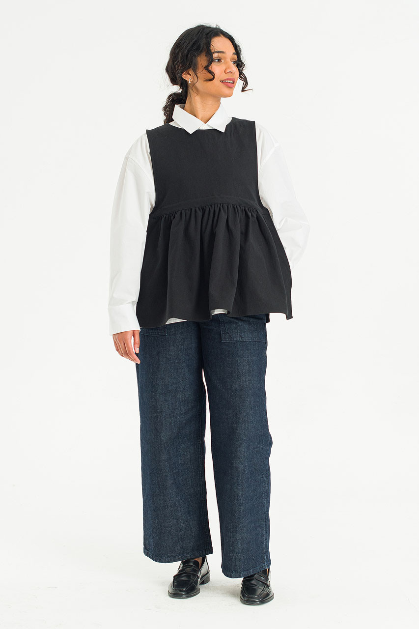 Faye Ribboned Vest, Black