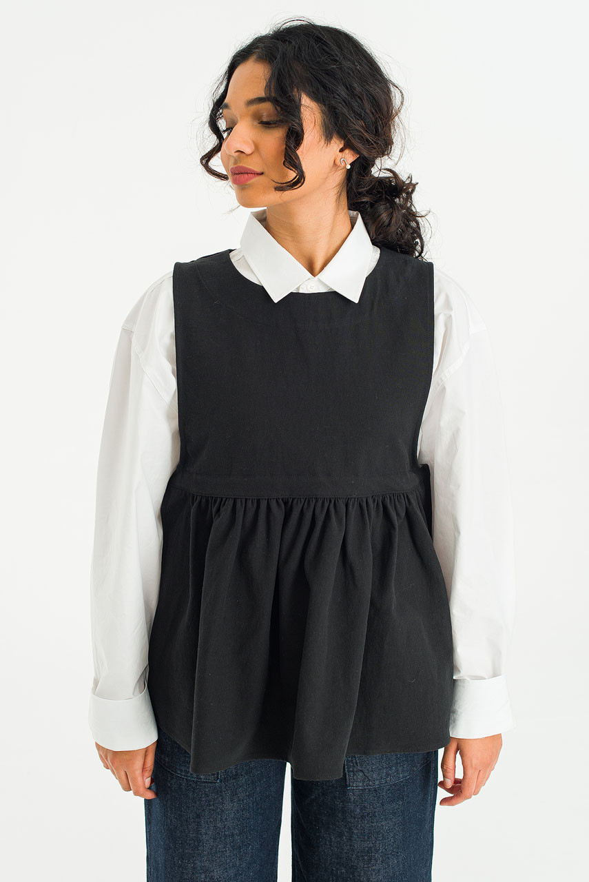 Faye Ribboned Vest, Black