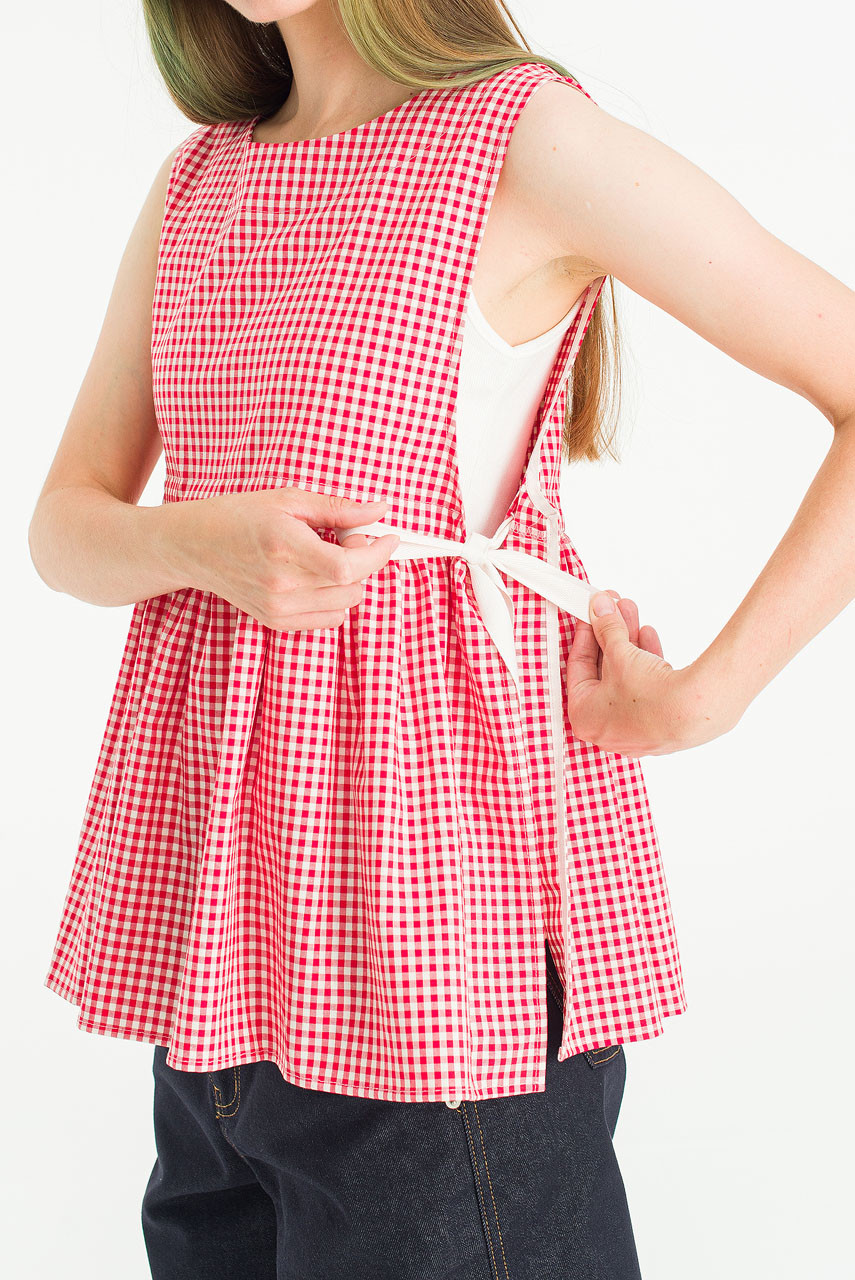 Ribboned Vest, Red Gingham