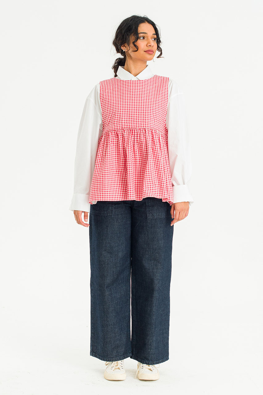 Faye Ribboned Vest, Cherry Gingham