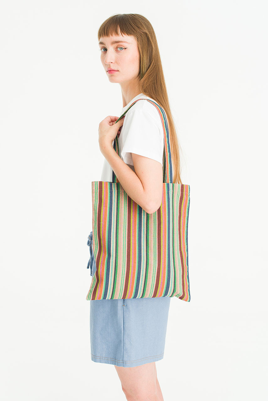 Stripe Colour Tote, Blue