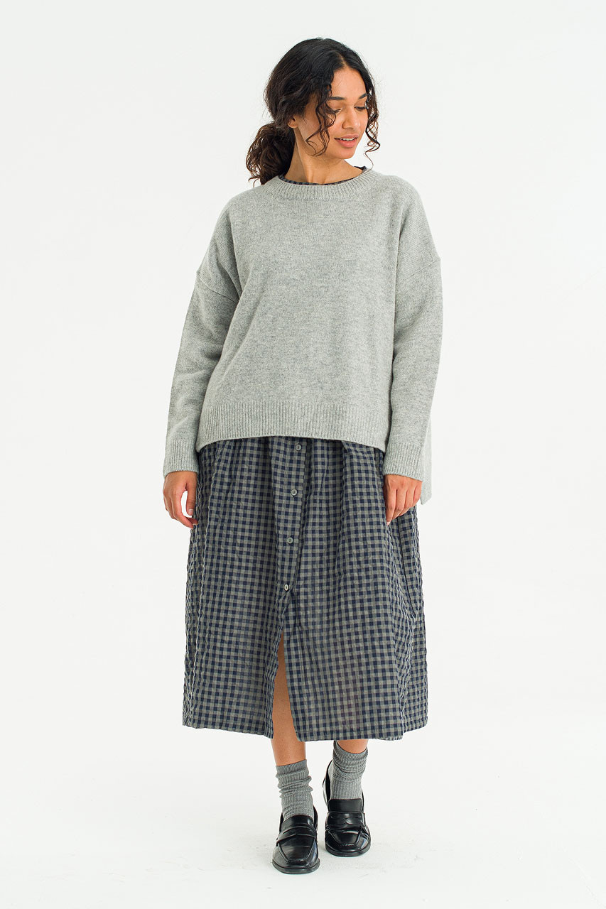 Round Neck Jumper, Soft Grey