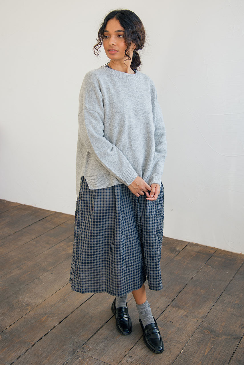 Round Neck Jumper, Soft Grey