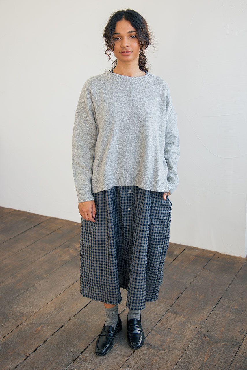 Round Neck Jumper, Soft Grey