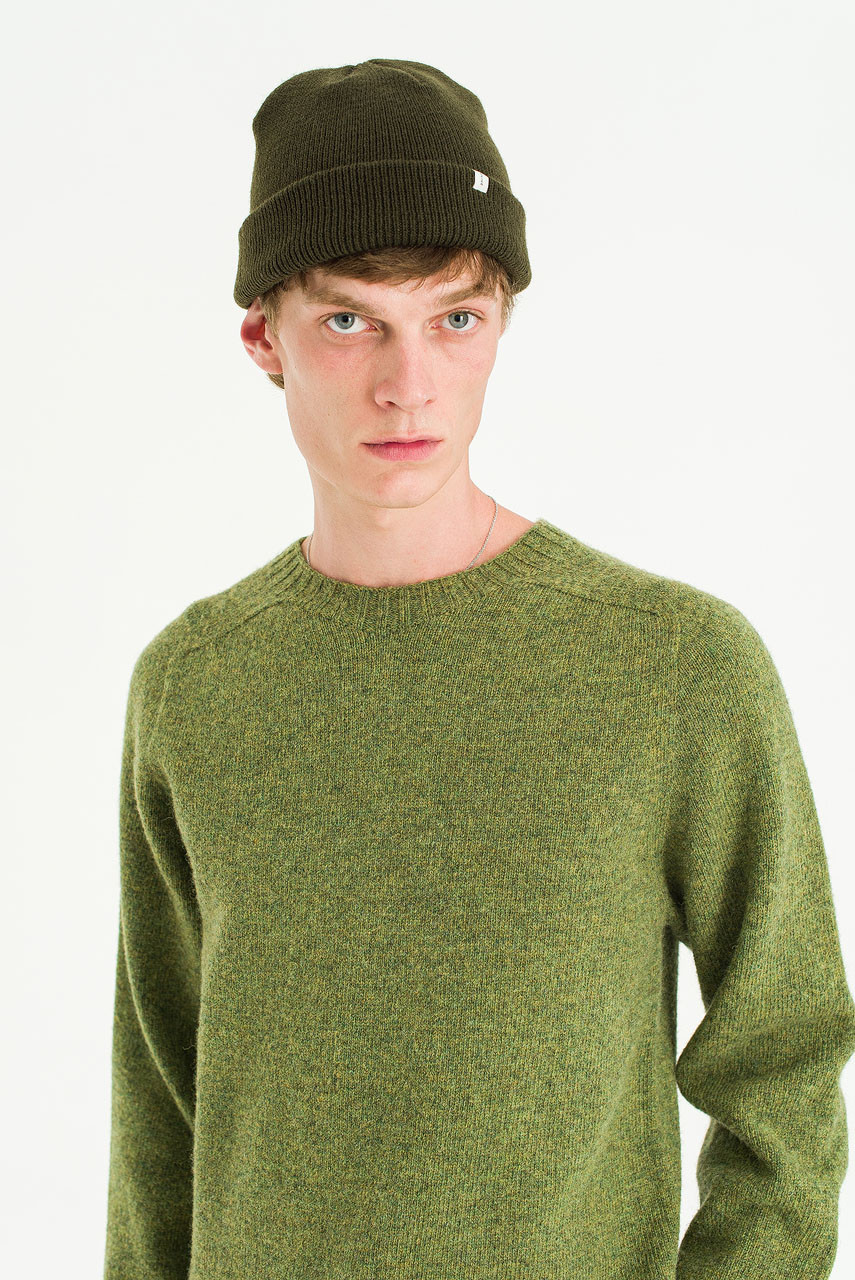 Menswear | Lochfield Wool Seamless Jumper, Olive Green