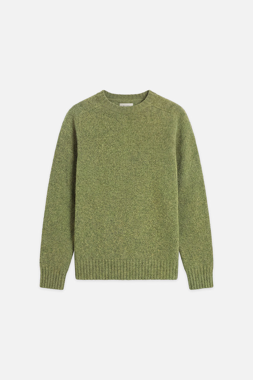 Menswear | Lochfield Wool Seamless Jumper, Olive Green