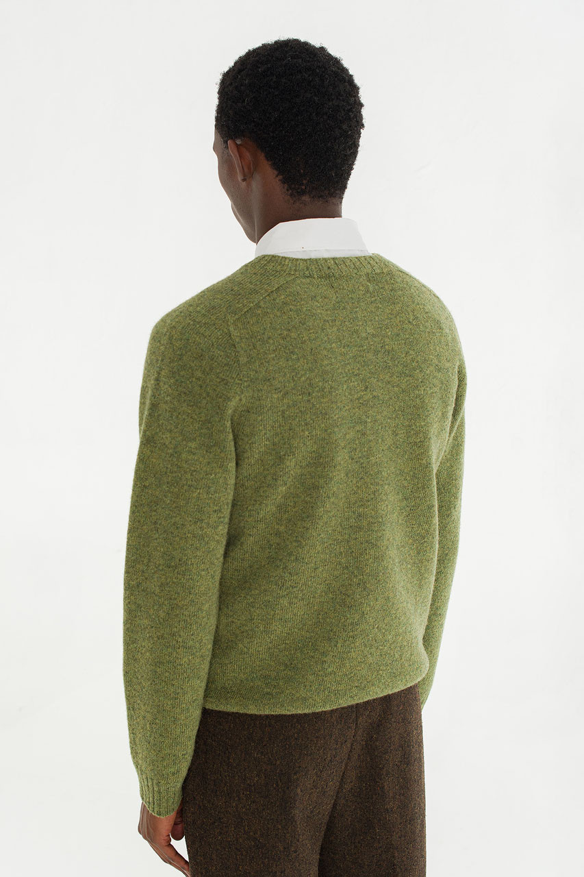 Menswear | Lochfield Wool Seamless Jumper, Olive Green