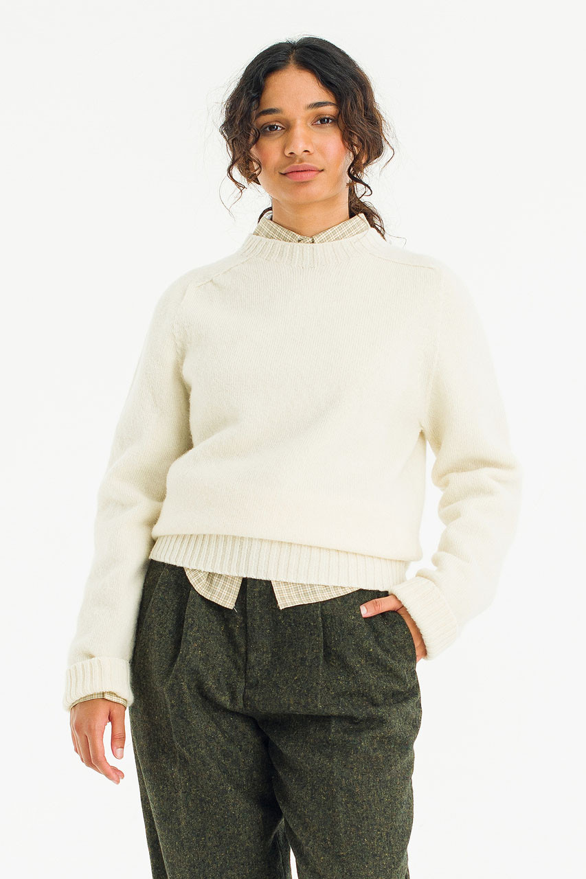 Lochfield Wool Seamless Jumper, Winter White