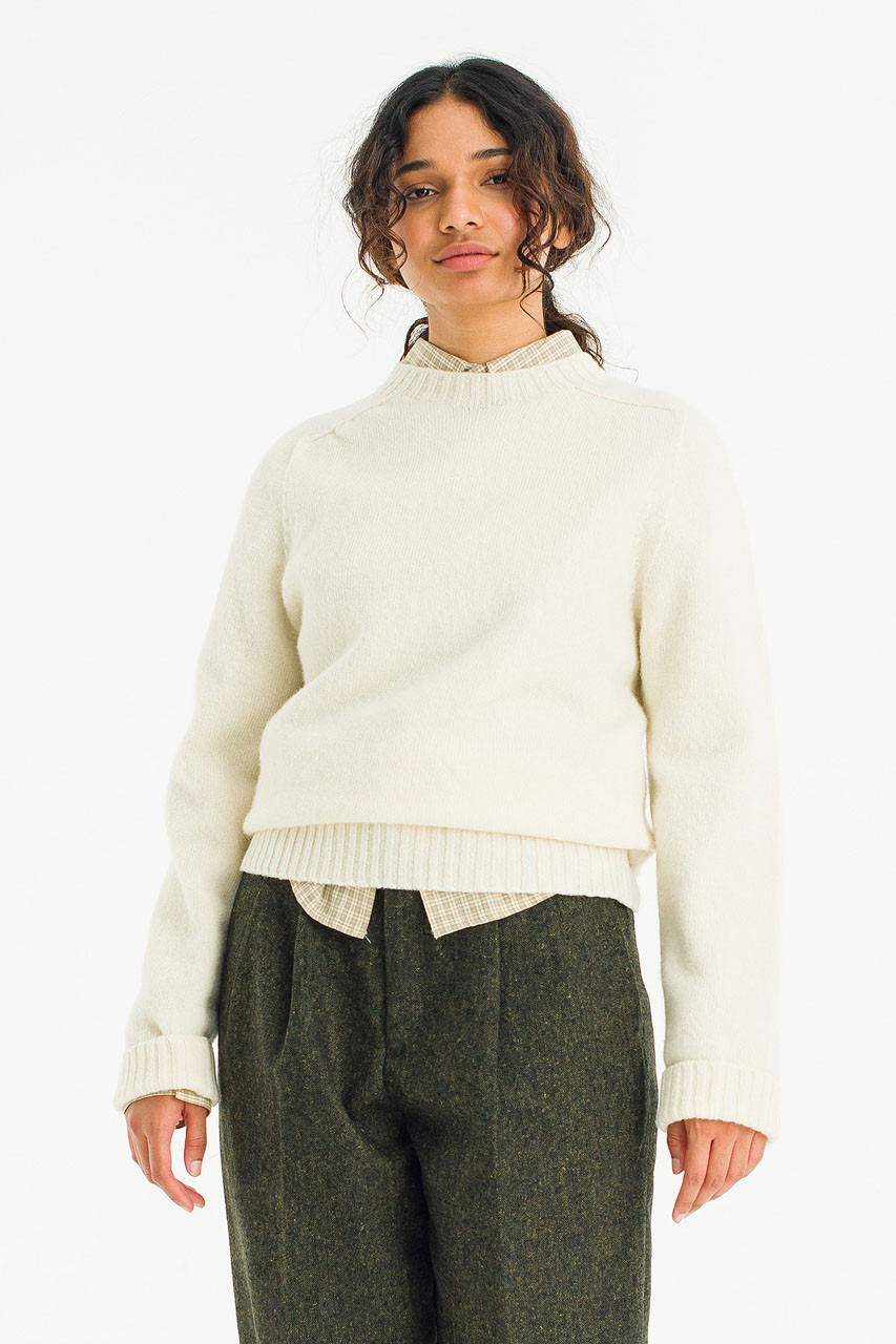 Lochfield Wool Seamless Jumper, Winter White