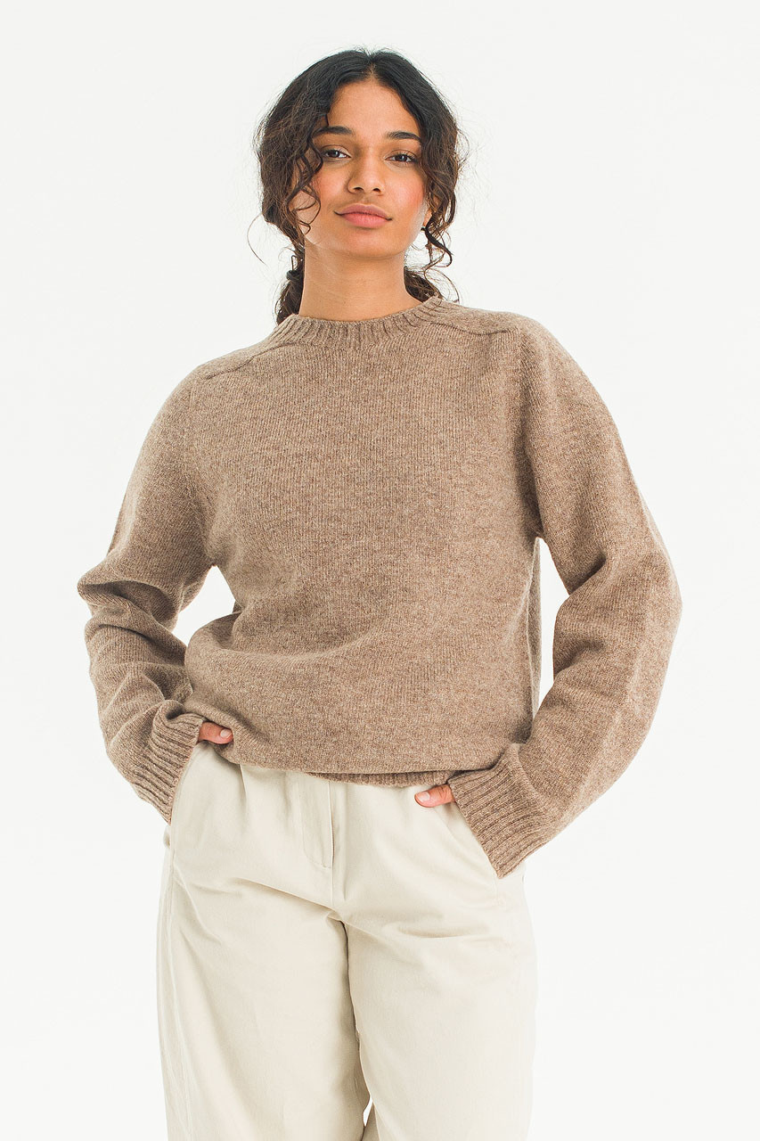 Lochfield Wool Seamless Jumper, Brown