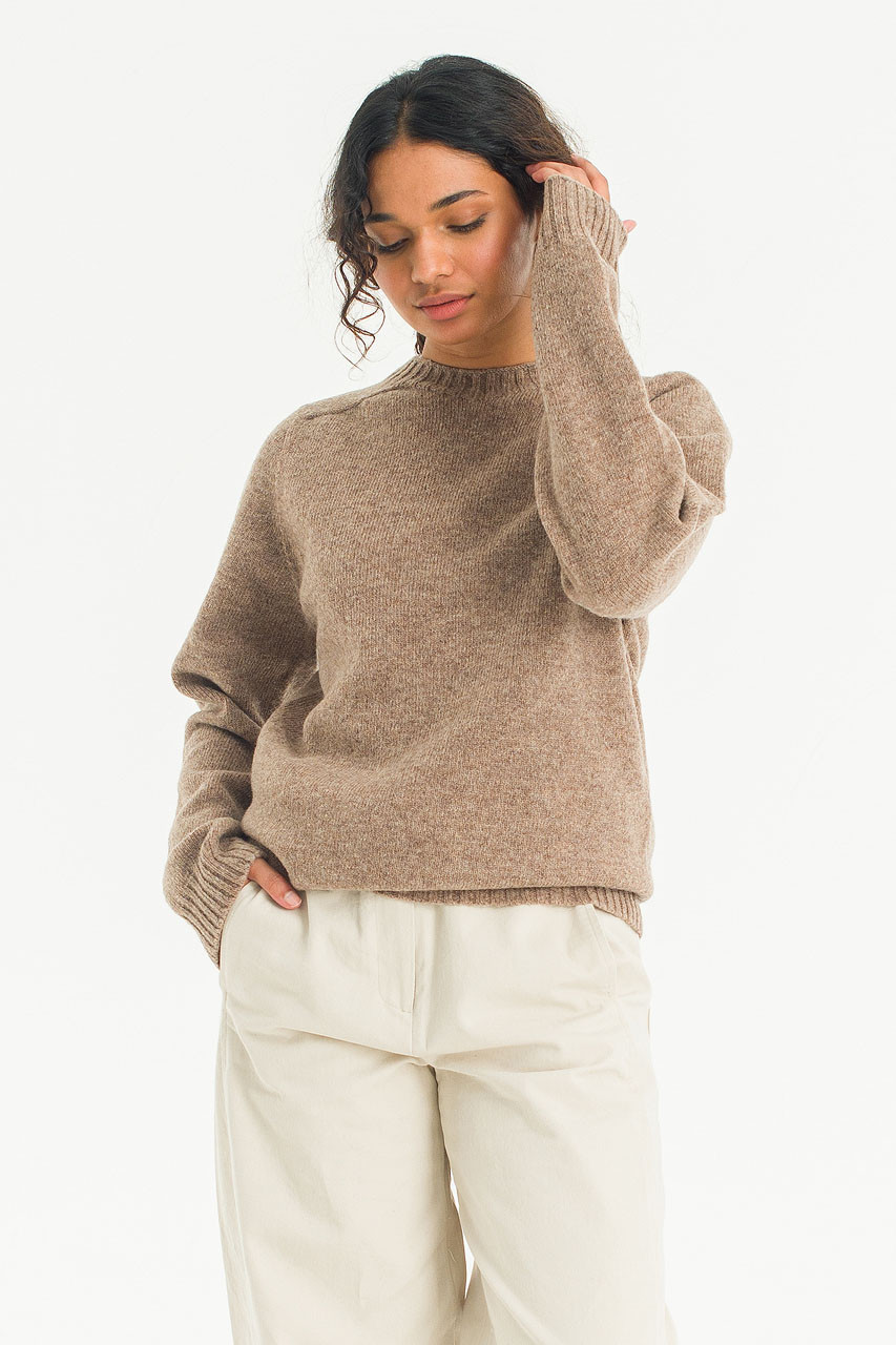 Lochfield Wool Seamless Jumper, Brown