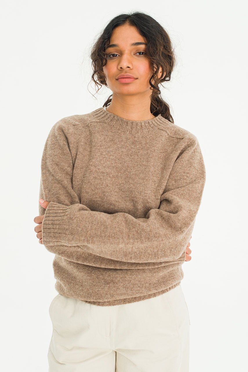 Lochfield Wool Seamless Jumper, Brown