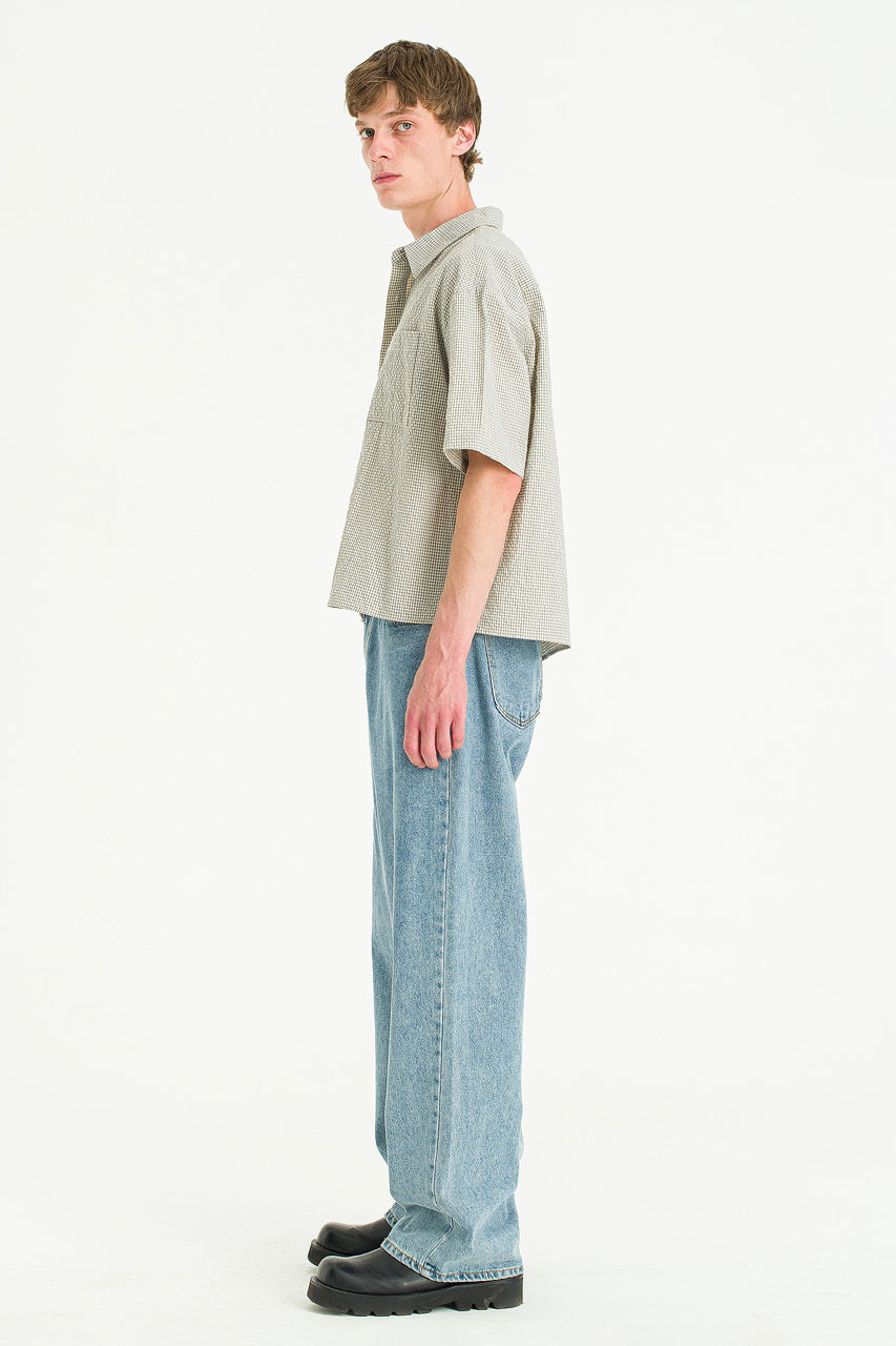 Menswear | Boxy-Crop Shirt, Sky Blue